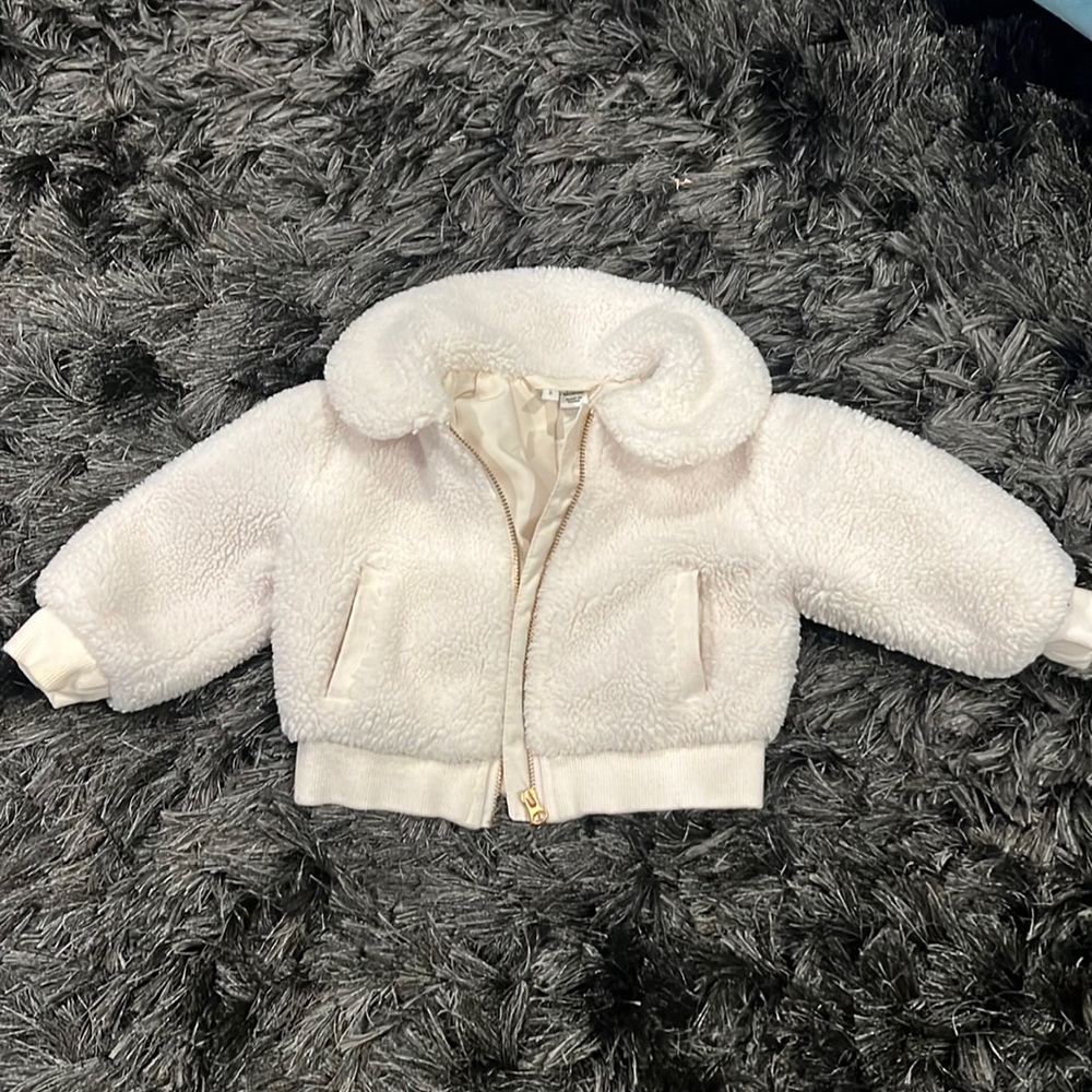 Janie and Jack fur bomber jacket